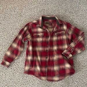 Orvis Red and Brown Plaid Shirt Dadcore